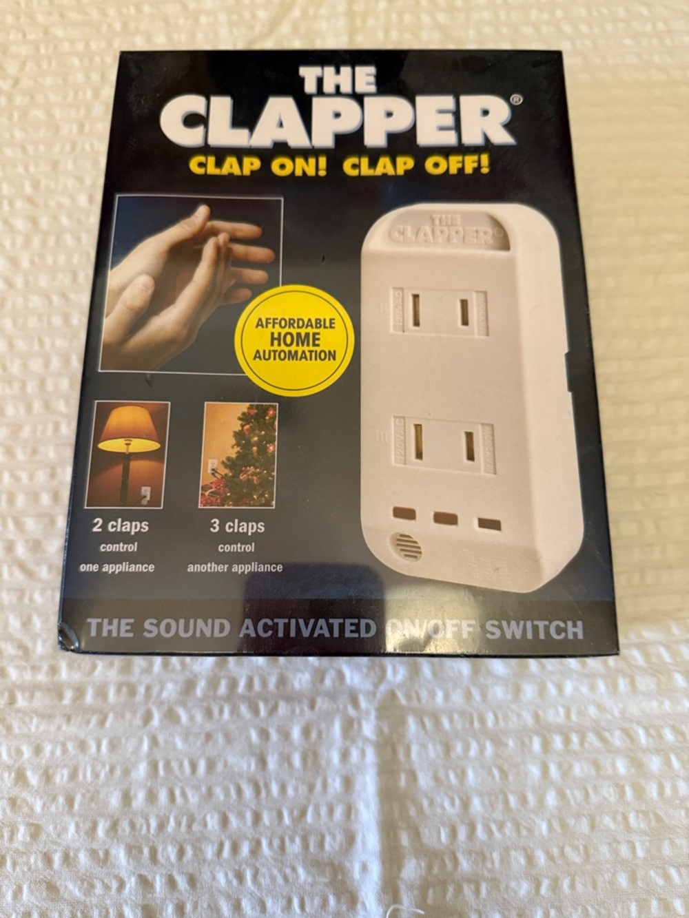 Clapper Sound-Activated On/Off Switch - White - new in shrink wrap!